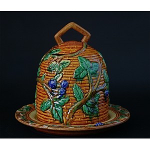 Cloche à fromage en majolique, Minton, 1851-1873