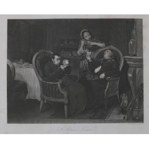 "L'Après-Dinée", lithographie de Joseph Desjardins d'après Claudius Jacquand (1840)