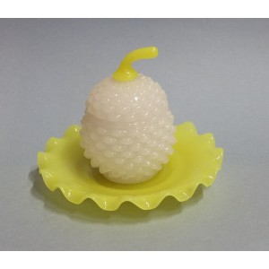 Pot à sucre sur plateau en opaline