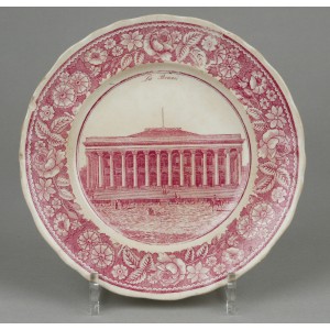 Assiette à dessert, faïence fine de Toulouse 