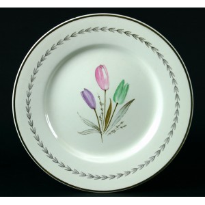 Assiette plate "Tulipes", faïence fine de Gien