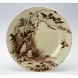 Assiette à dessert, décor "oiseaux", faïence fine de Bordeaux, fin XIXe siècle.